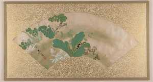 Shibata Zeshin - Várias plantas e grama